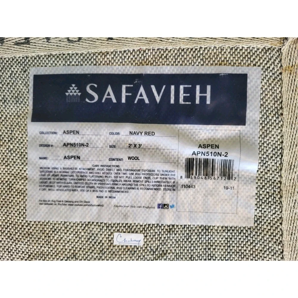 Safavieh Aspen Hand Tufted Wool Blue Multicolor Bohemian Floral 2'x3' Rug